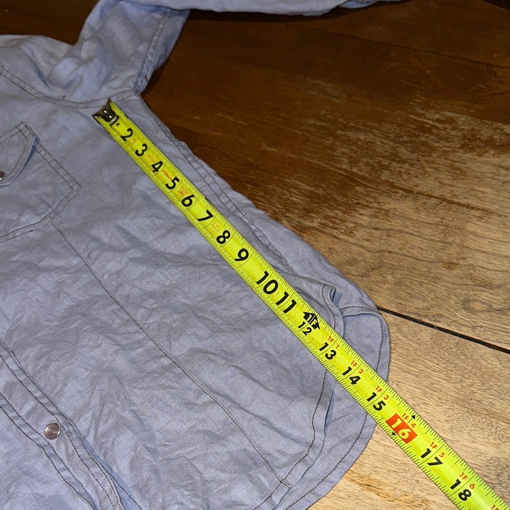 Sundance 100% Linen Snap Button-Up Shirt - Picture 6 of 9